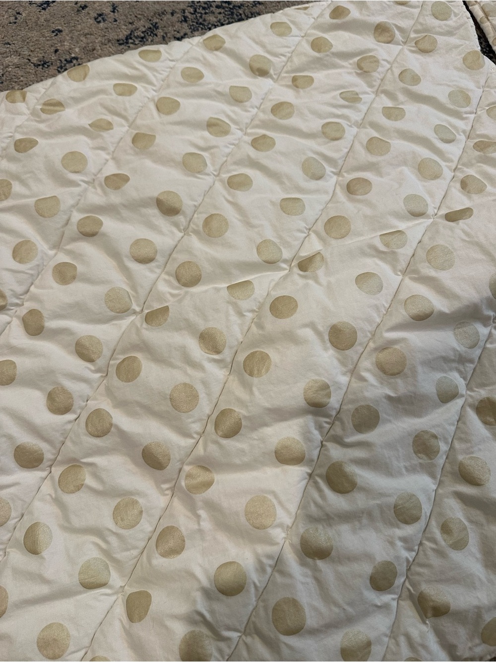 Pottery Barn Kids Gold Polka Dot Quilted Euro Shams White and Gold